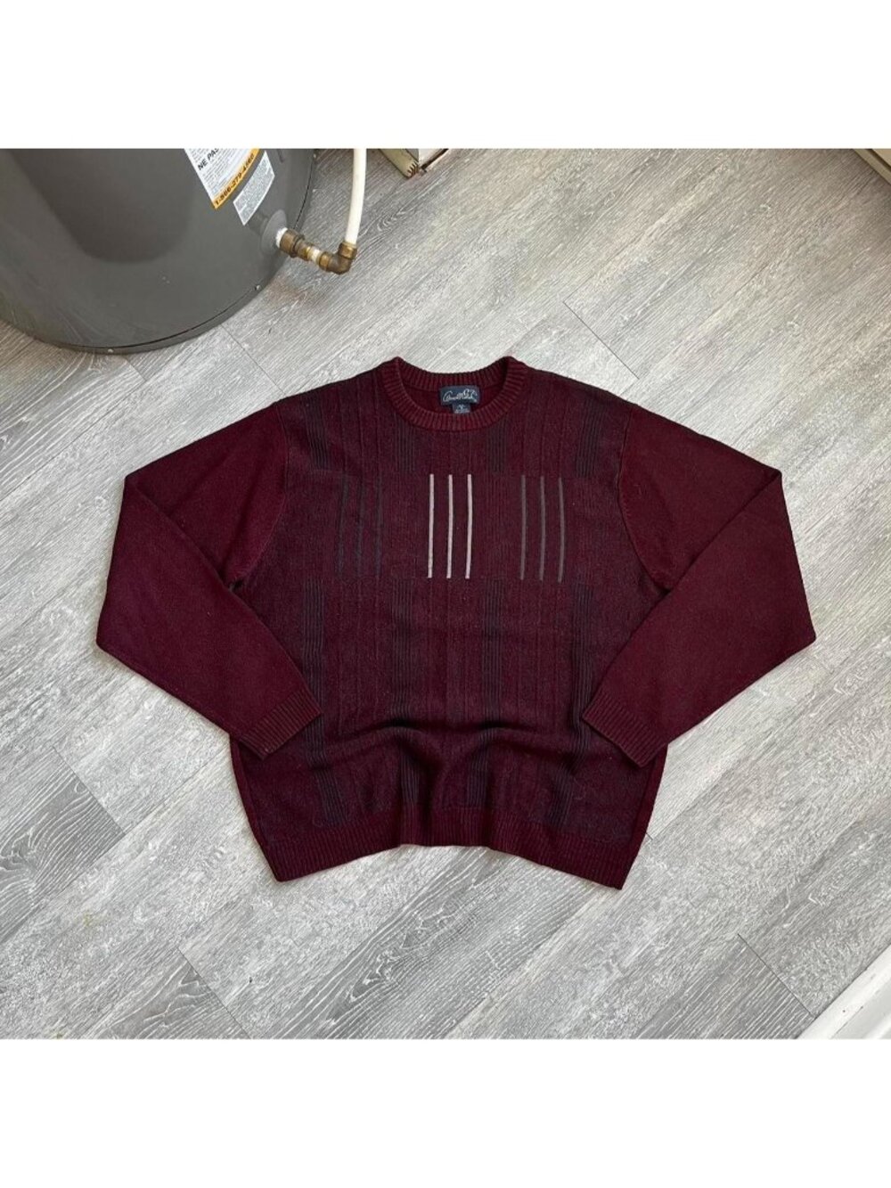 Burgundy Red / White / Multi Vintage 90’s Arnold Palmer Knit Pattern Sweater